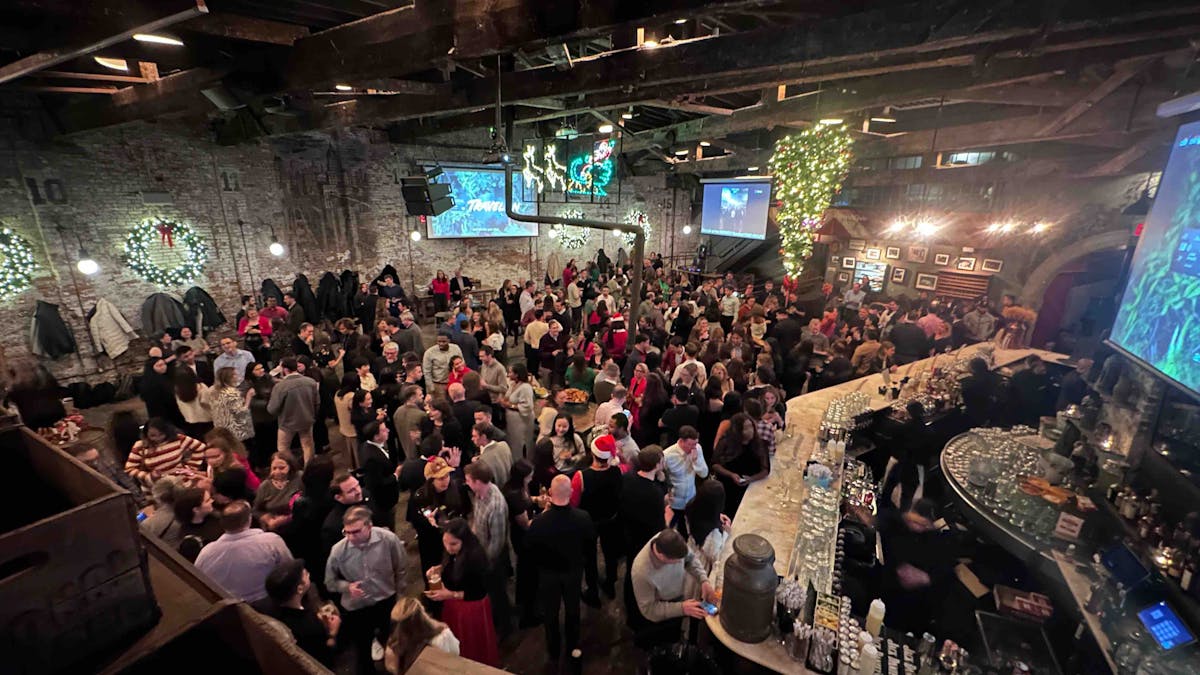 a large bar filled with people