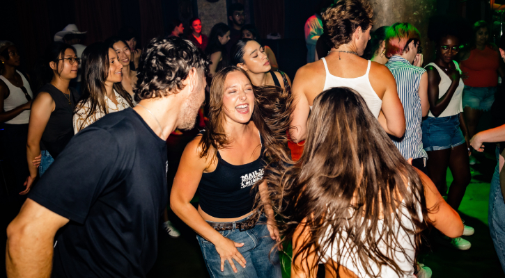 a group of people dancing