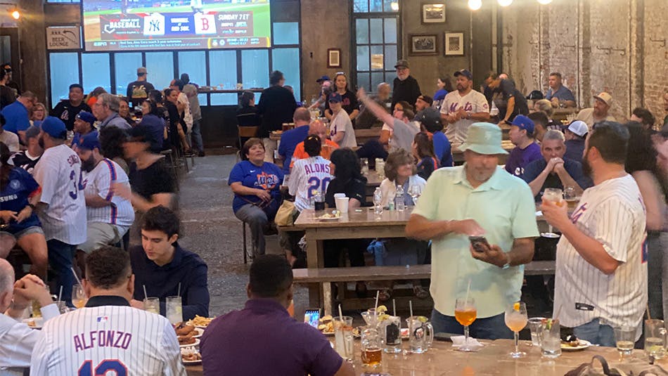 Private travel group dining near Washington Square Park, New York City.