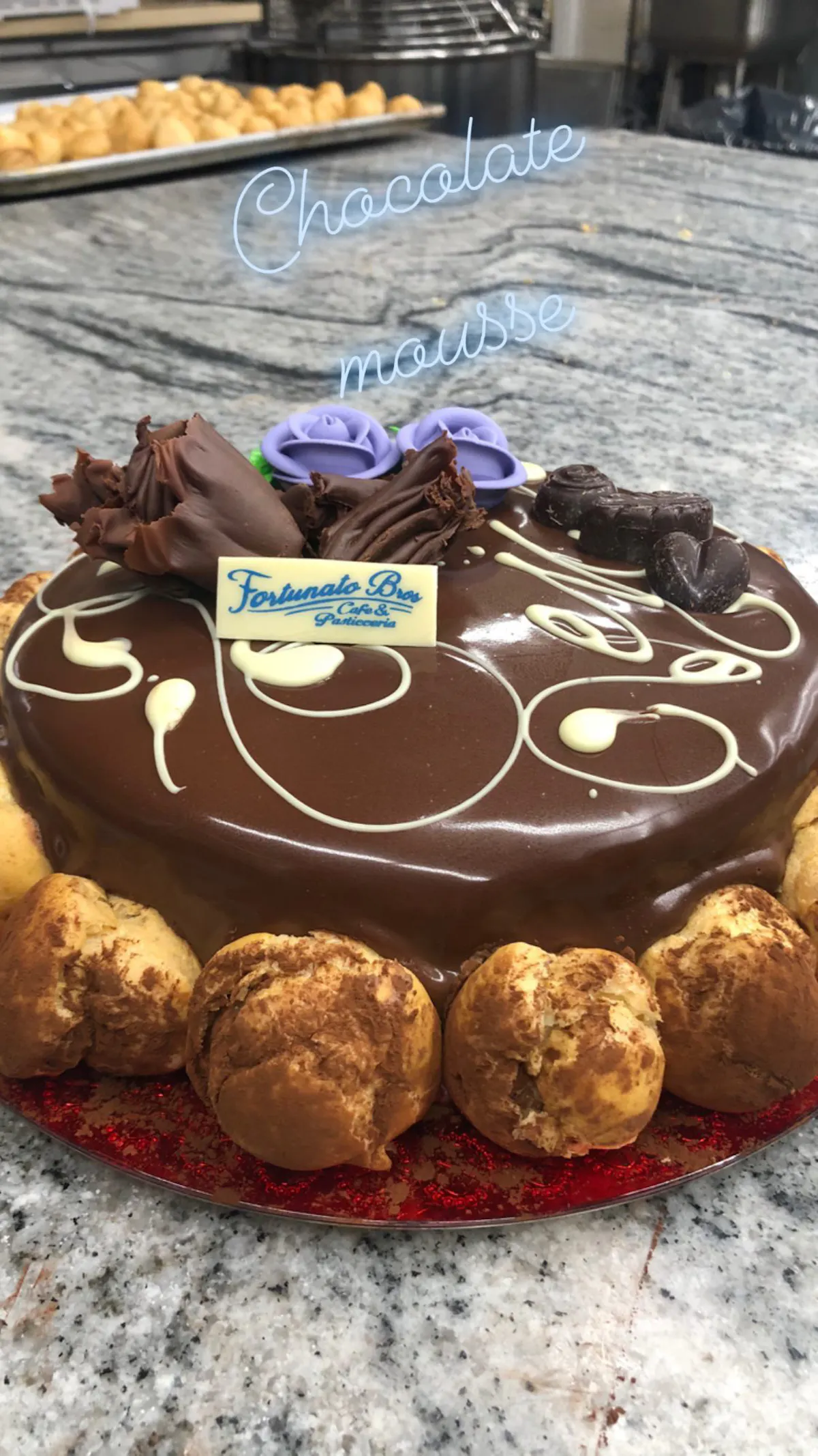 a cake sitting on top of a counter