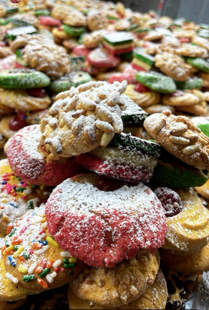 a bunch of different types of food