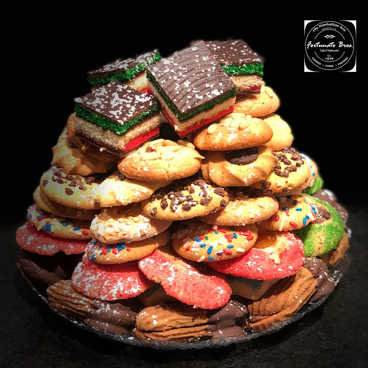 a close up of many different types of food