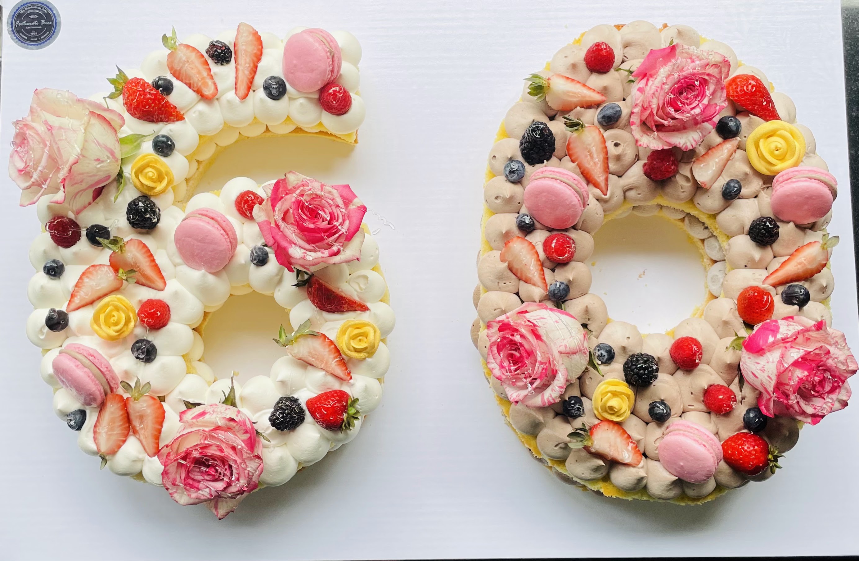 a cake with fruit on top of a table