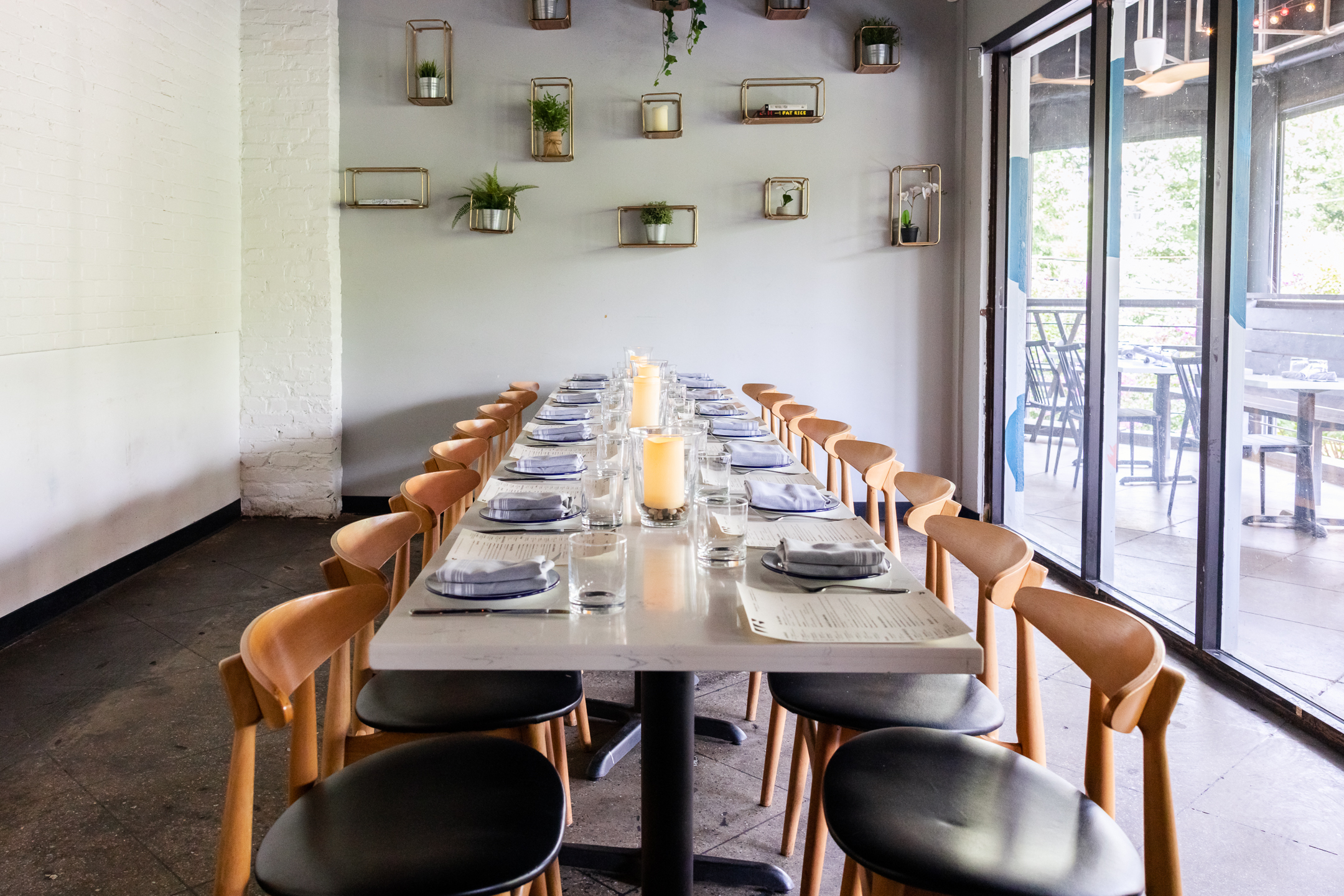 whiskey bird semi-private dining room for brunch and dinner groups