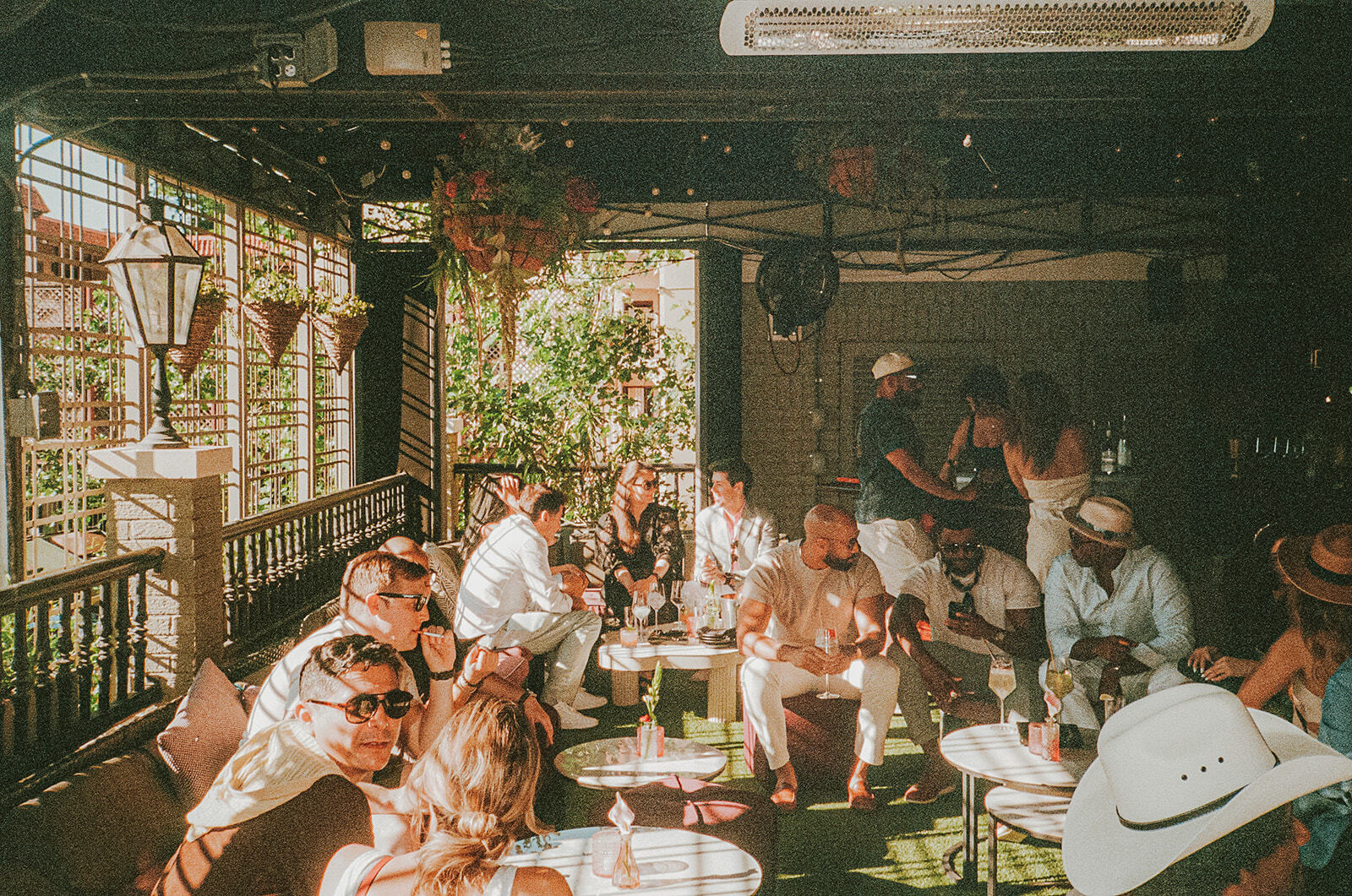 People on a patio