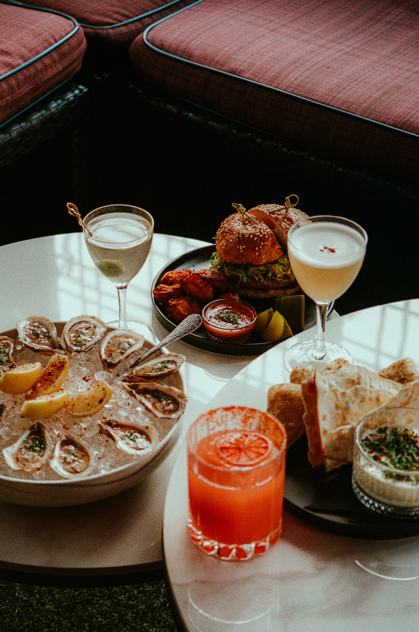 a table with food on it