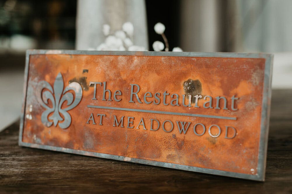 a close up of a sign