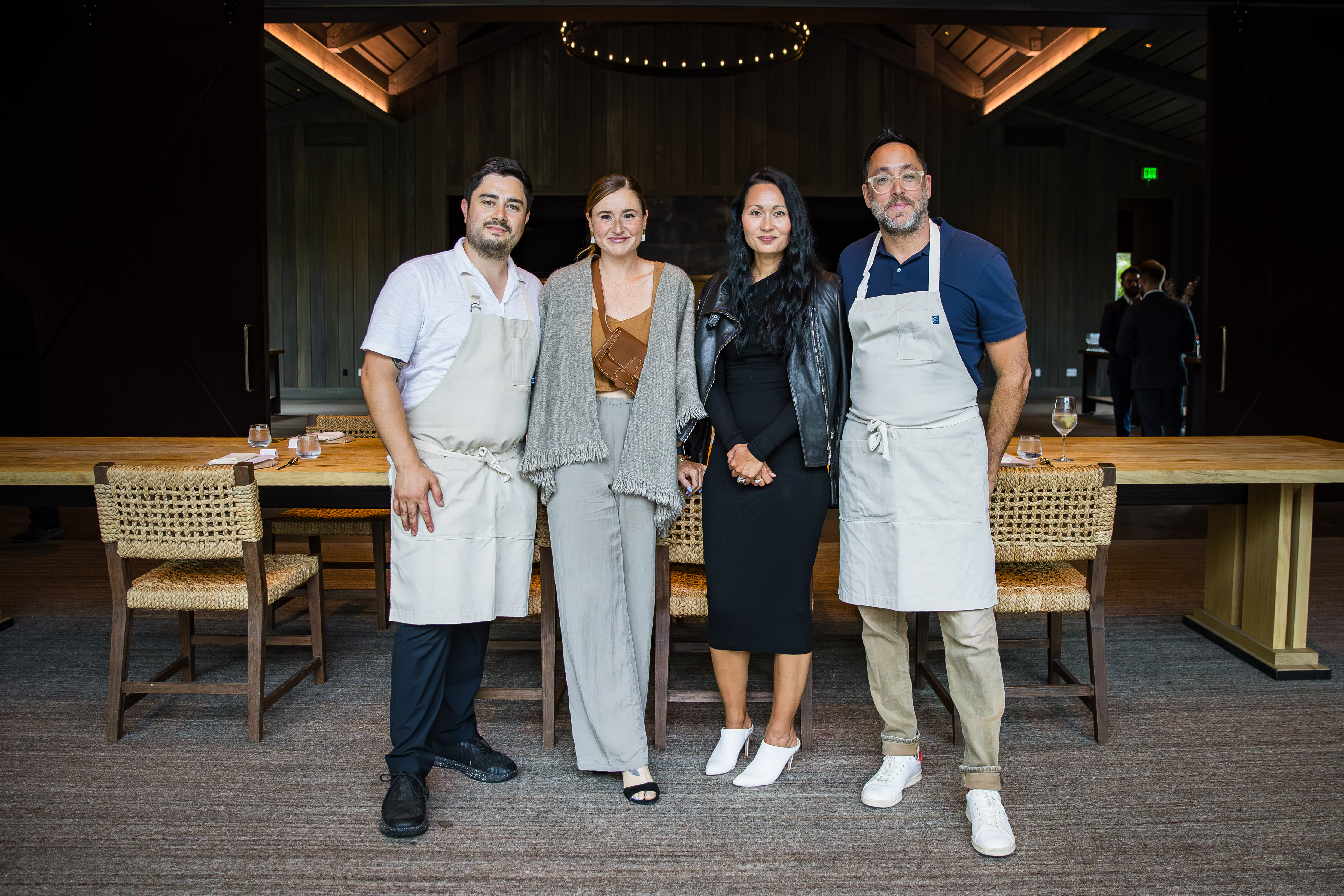 Chef Christopher + Martina Kostow, Nick Razatos and company smiling for the camera