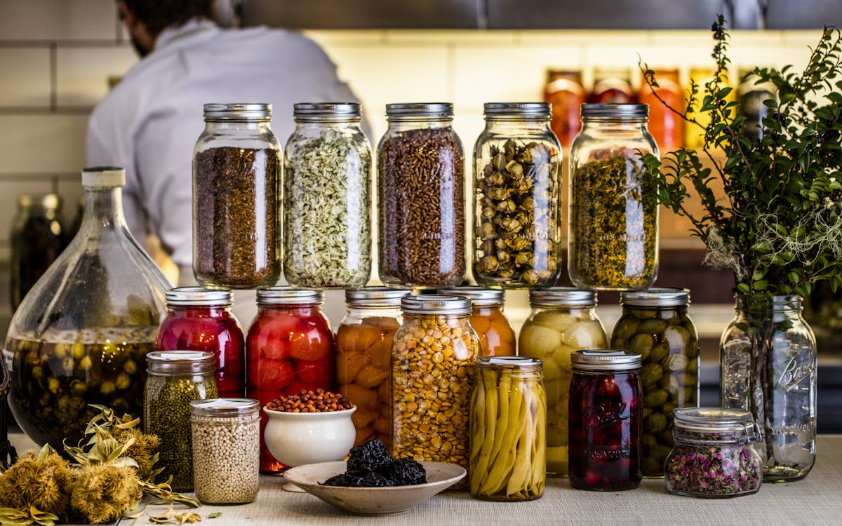 a bunch of food on a table