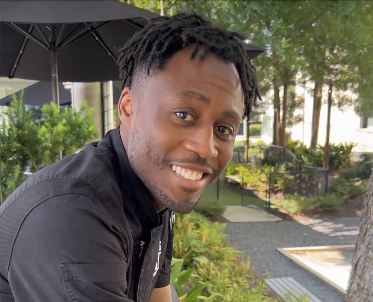 a man smiling for the camera