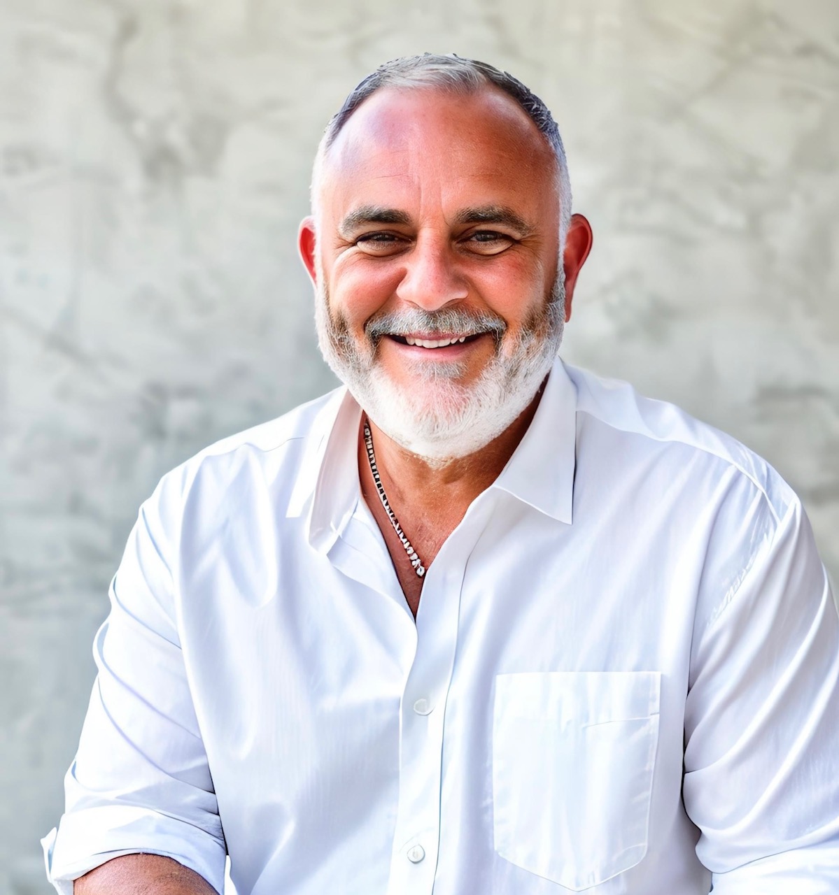 a man in a white shirt