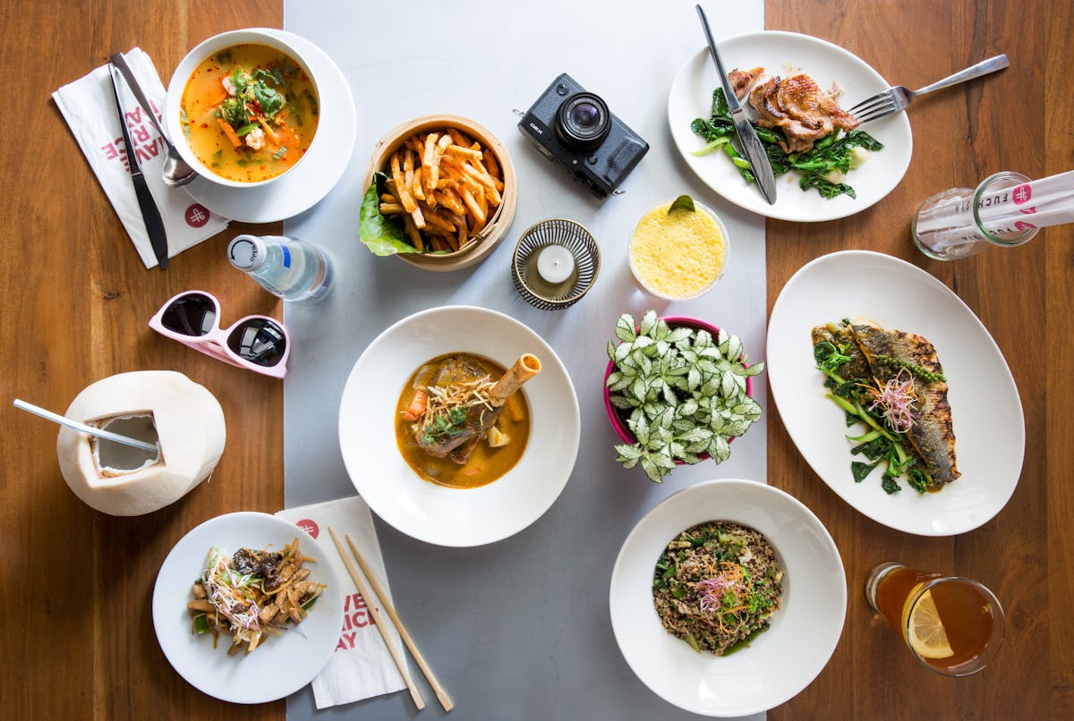 a table topped with different types of food on a plate