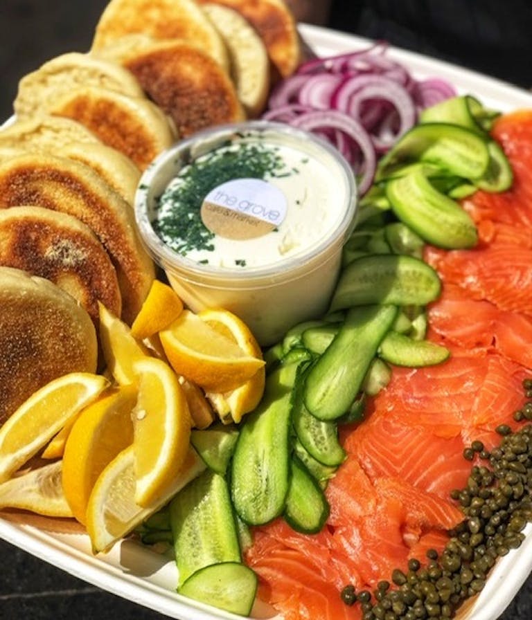 a tray of food on a plate