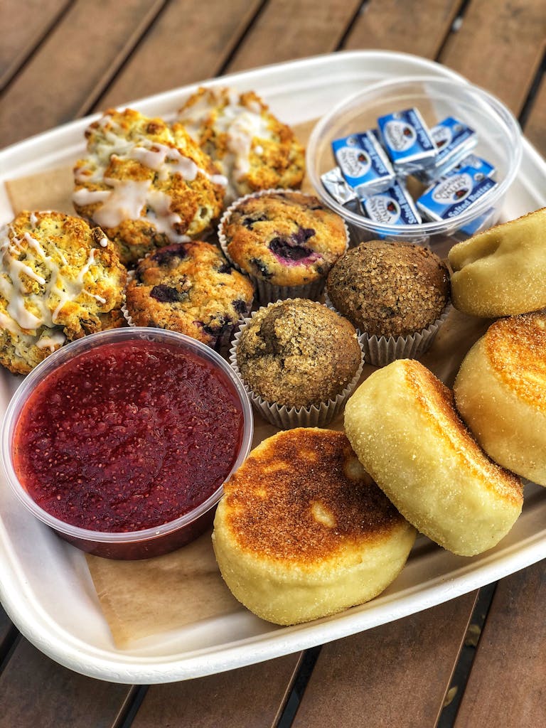 a tray of food on a plate