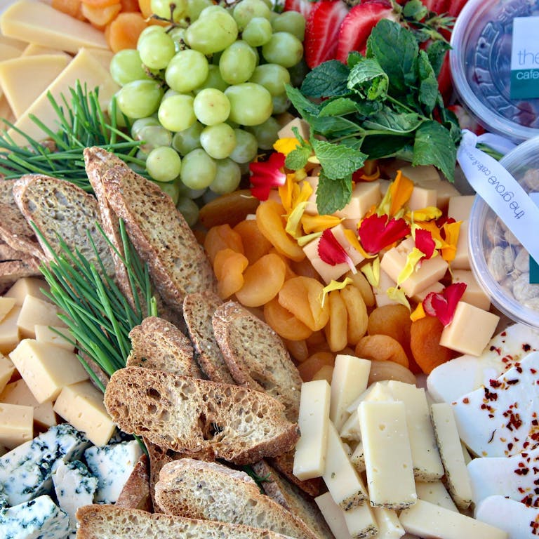 a pile of different types of food