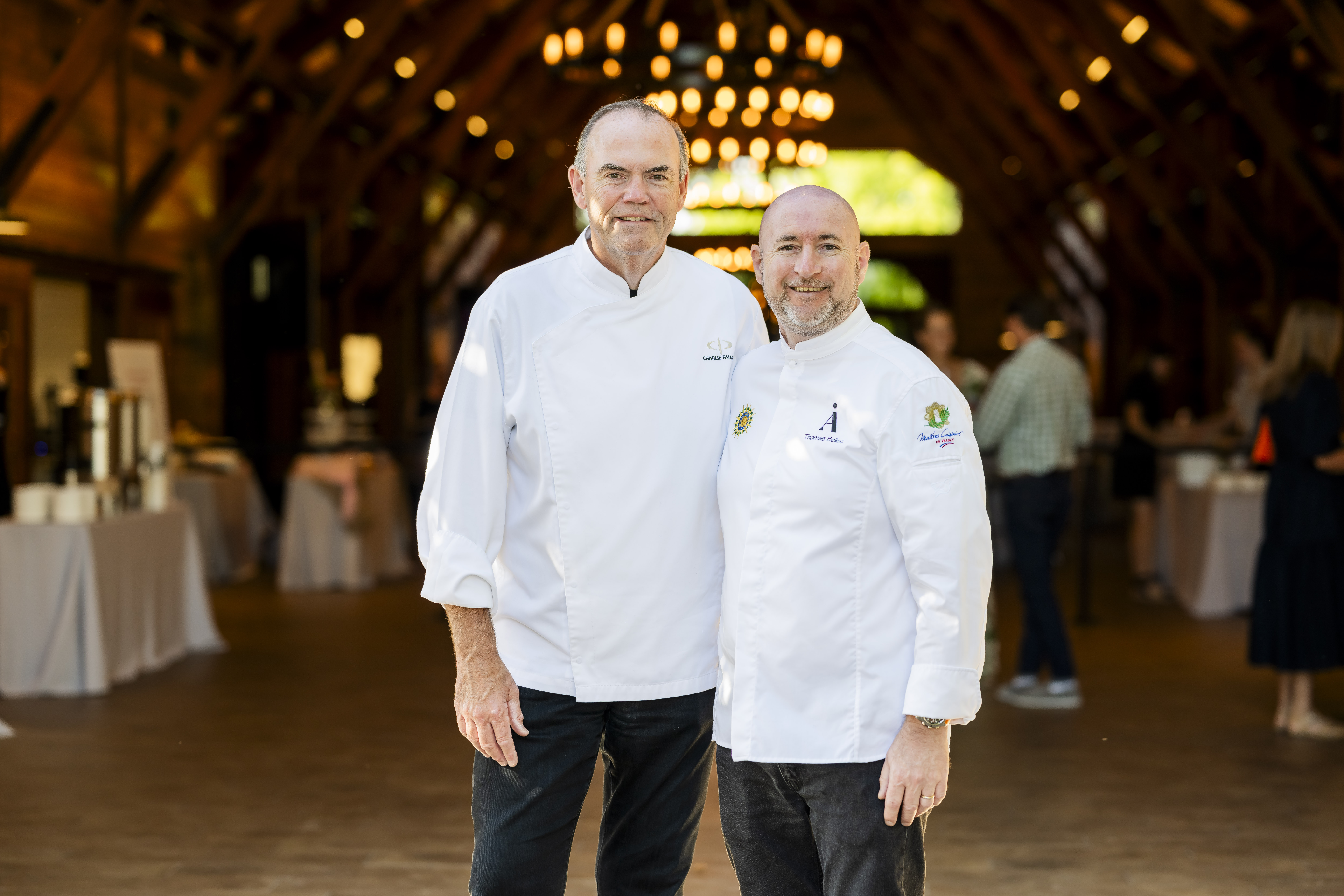 a close up of two people