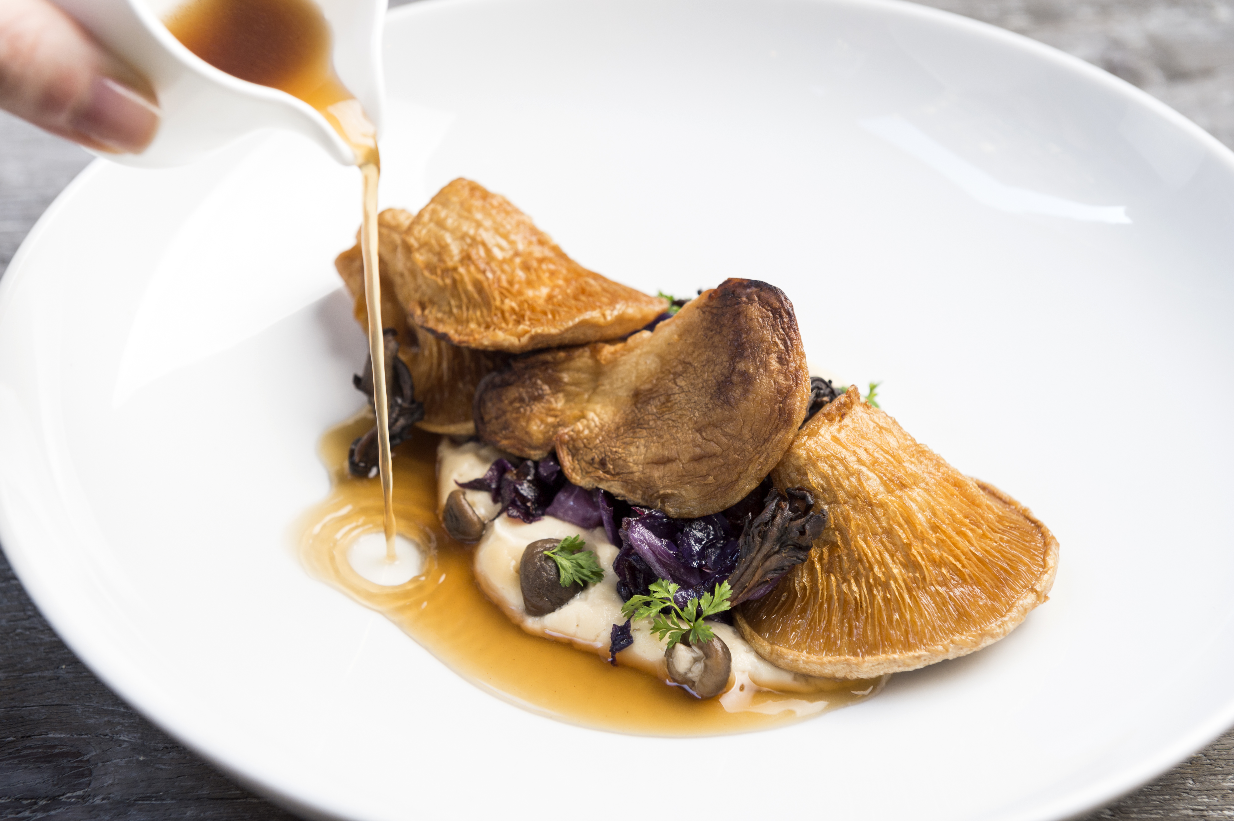 a plate of food on a table