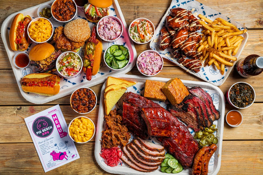 a bunch of food on a table