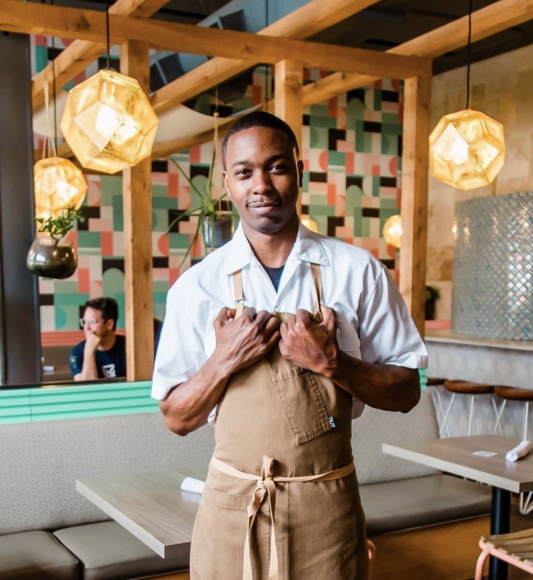 a man wearing an appron