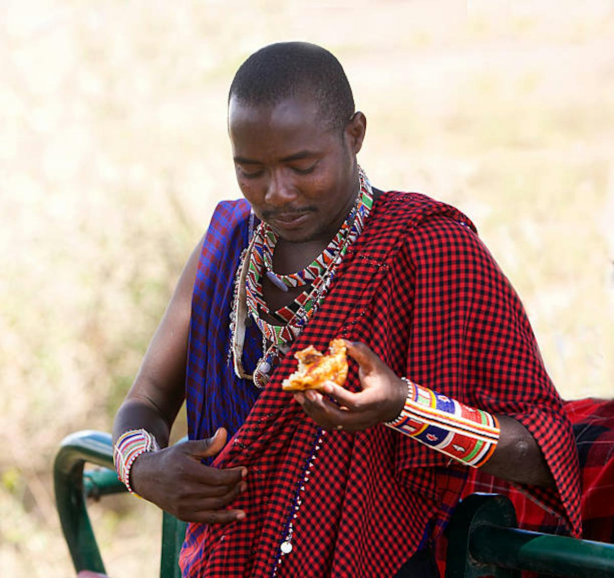 a person sitting on a bench