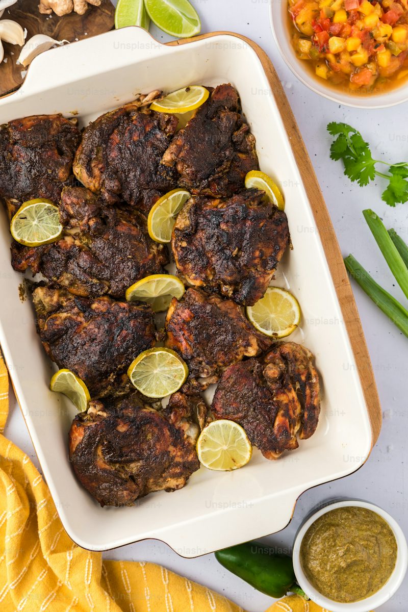 a plate topped with different types of food on a table
