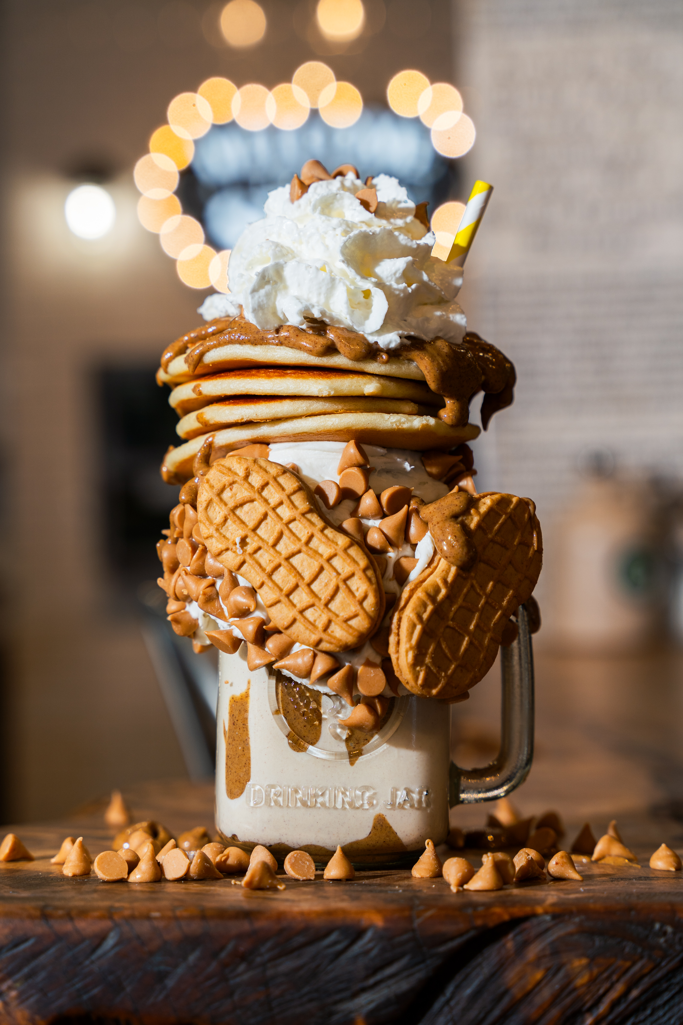 a cake with fruit on display