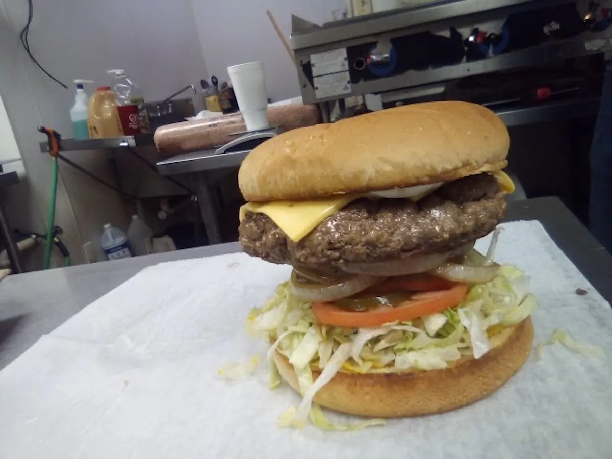 a large sandwich sitting on top of a table