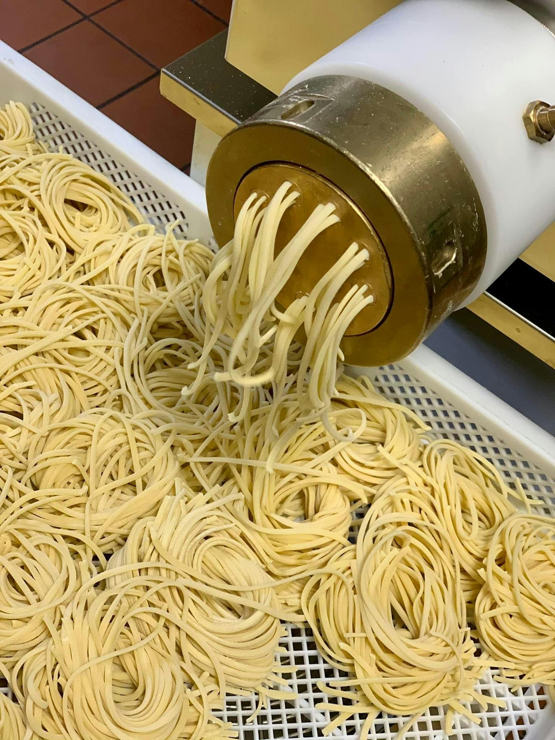 a close up of pasta