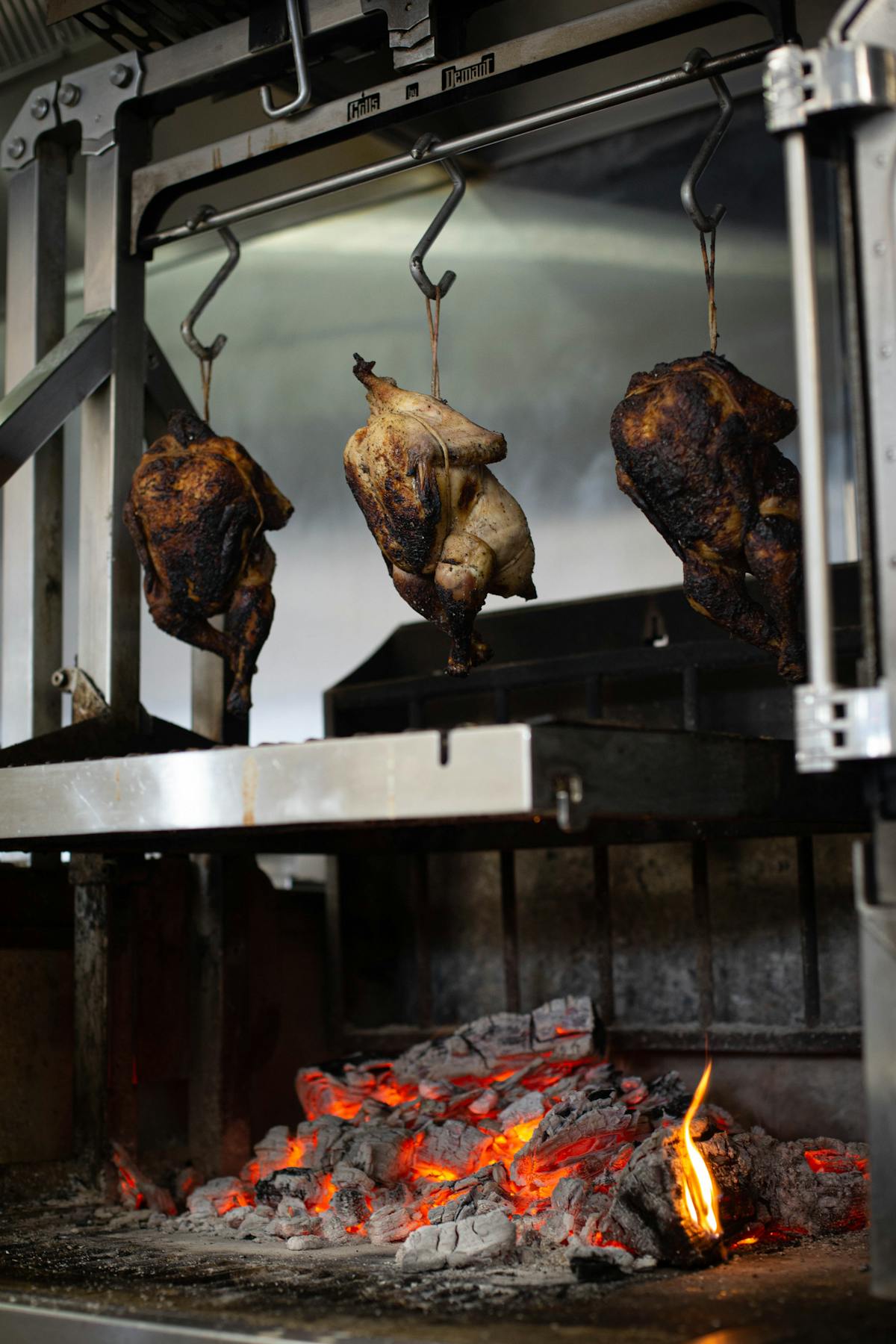 a close up of a fire oven