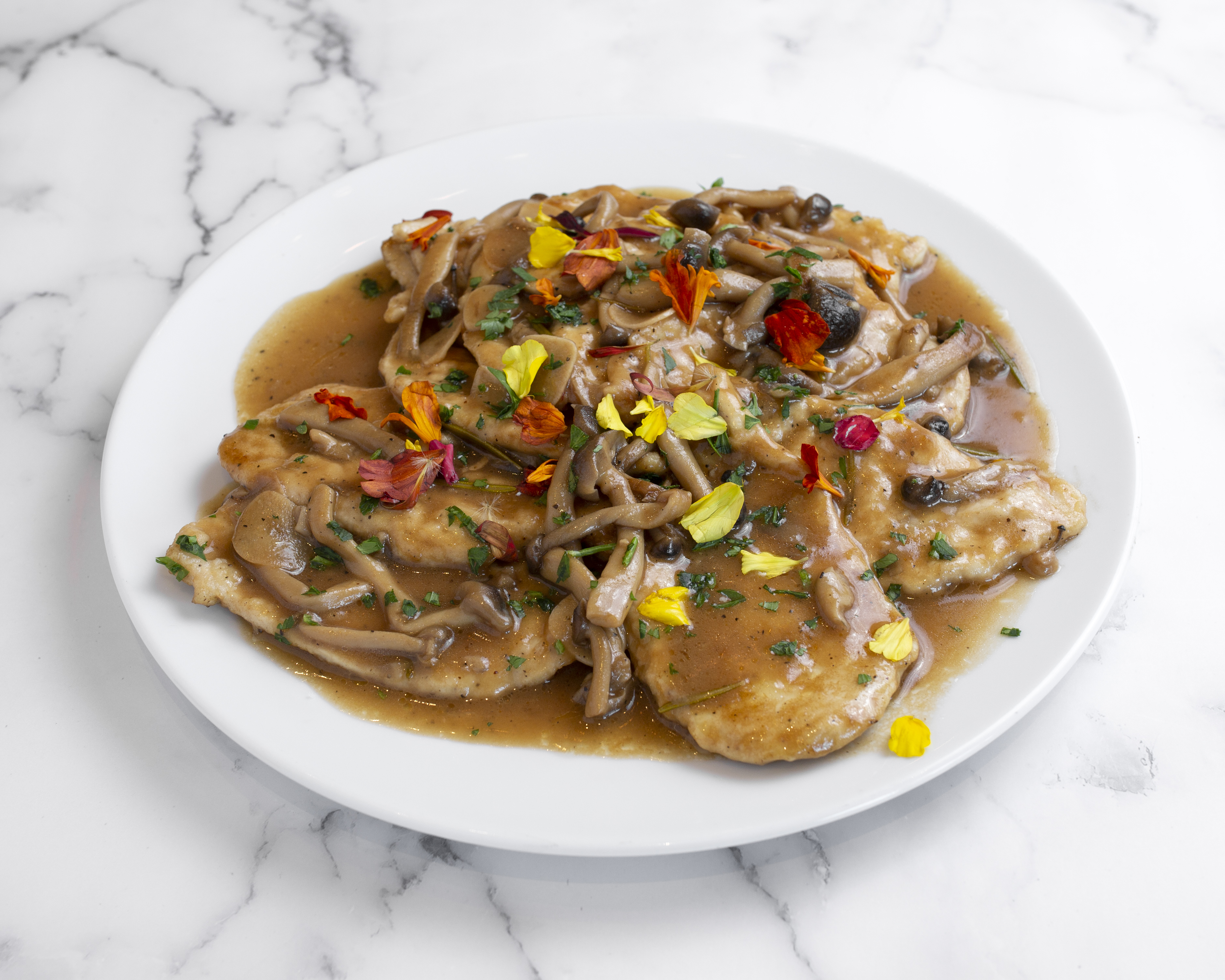 chicken marsala for date night entree at bottiglia cucina and enoteca