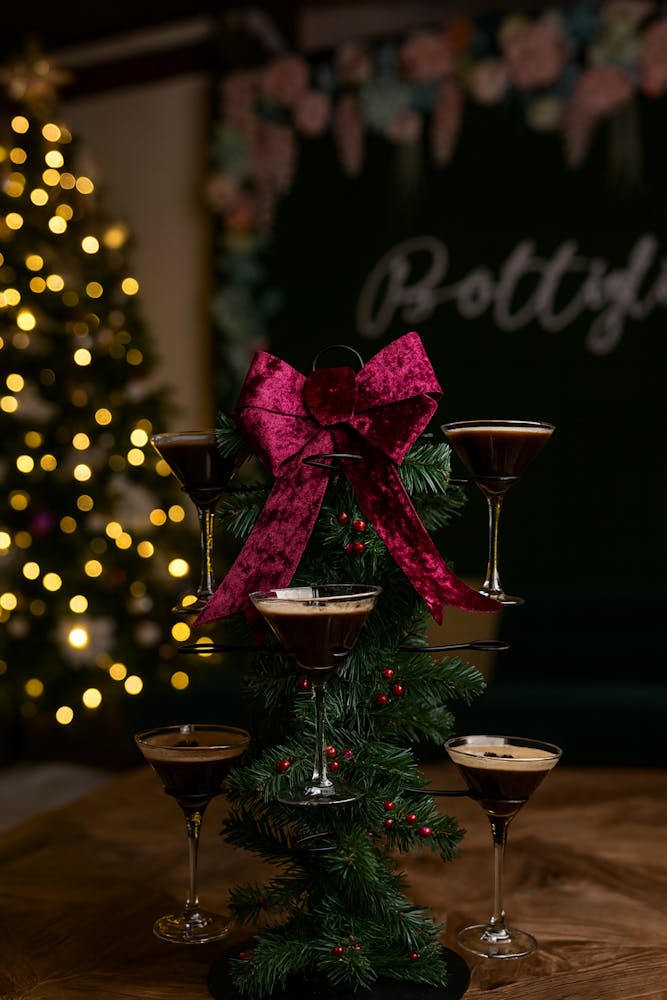 christmas martini tree at this henderson italian for the holidays in green valley ranch italian near me