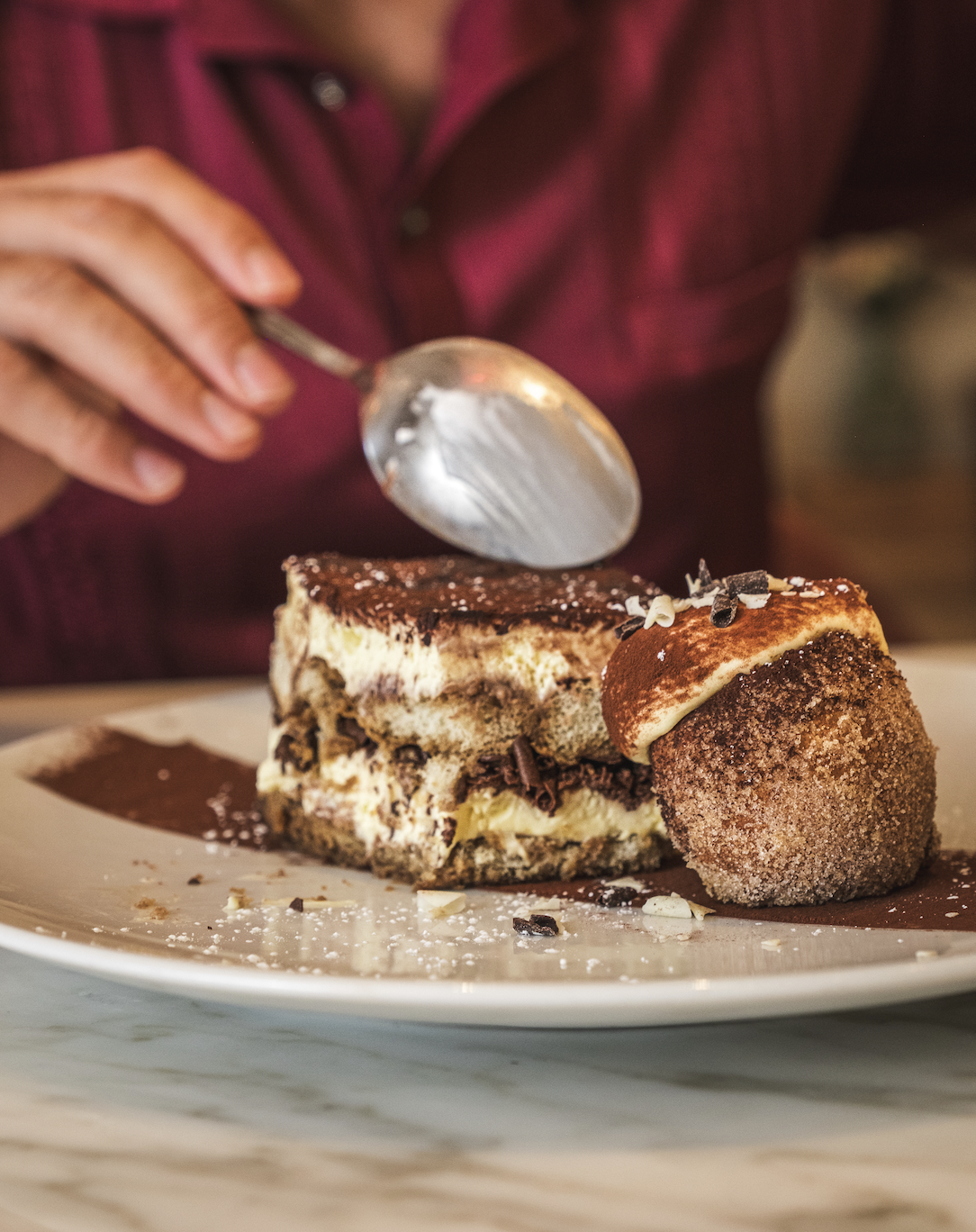 tiramasu dessert for two at the best date night at this italian restaurant green valley ranch