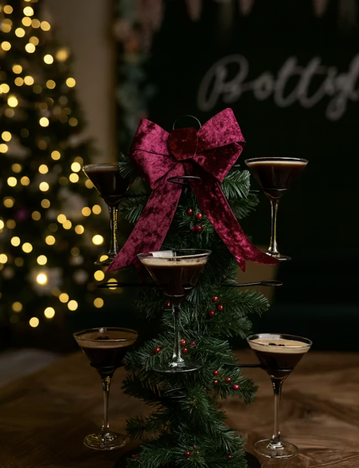 espresso martini tree for the holiday season at this green valley italian restaurant