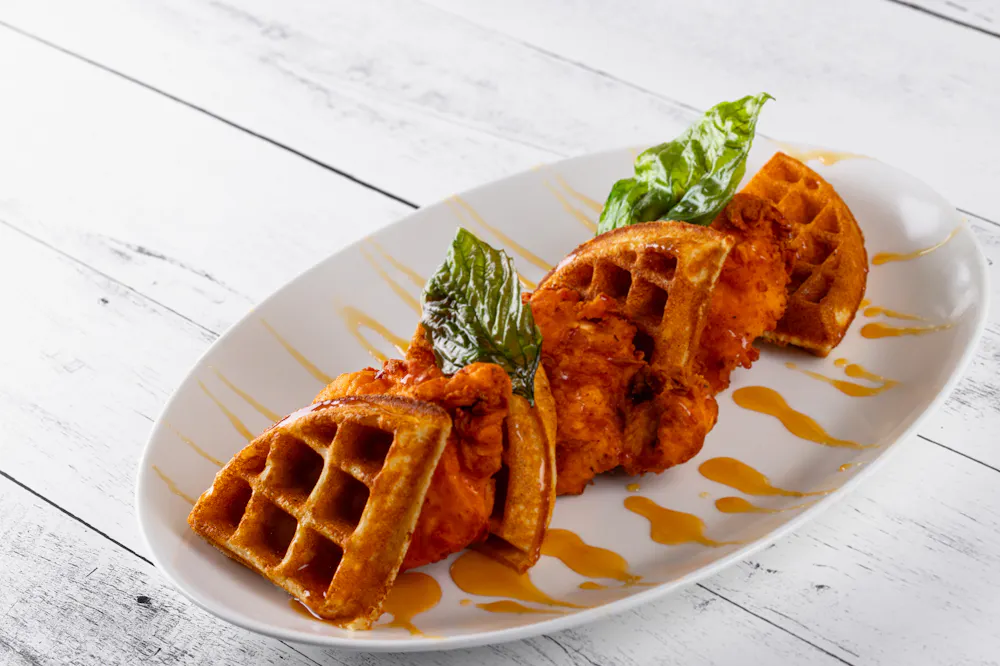 chicken and waffles best brunch in henderson at bottiglia