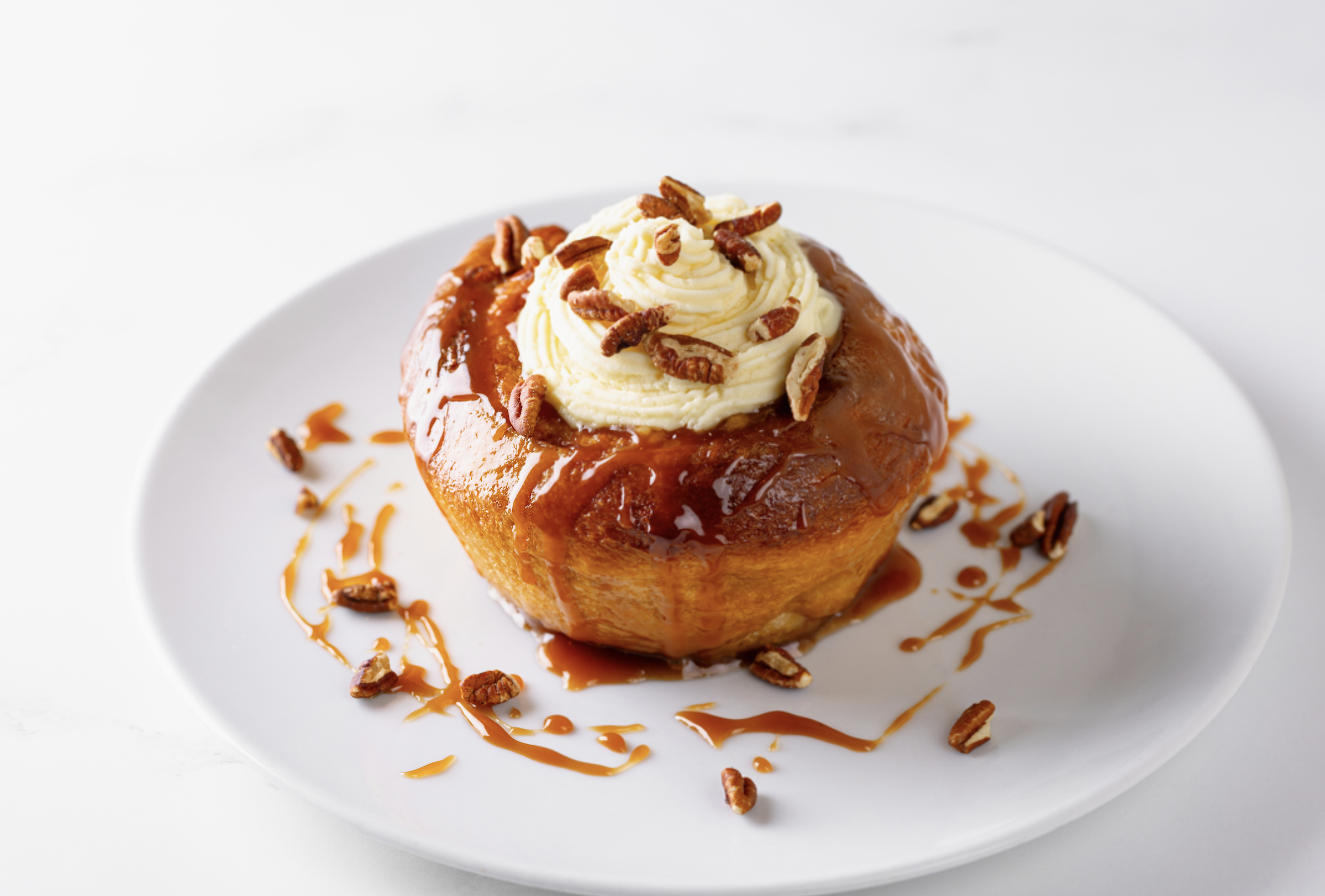 lighter brunch options available such as this carmel sticky bun