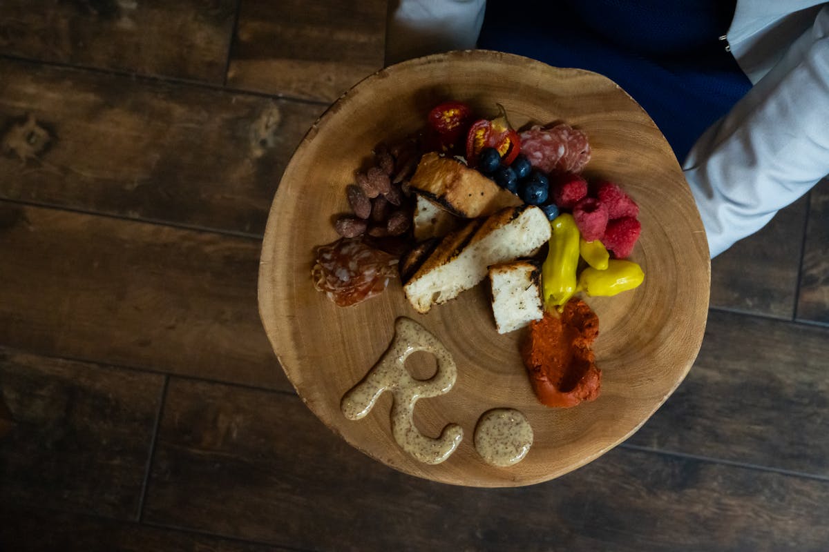 a close up of food on a plate