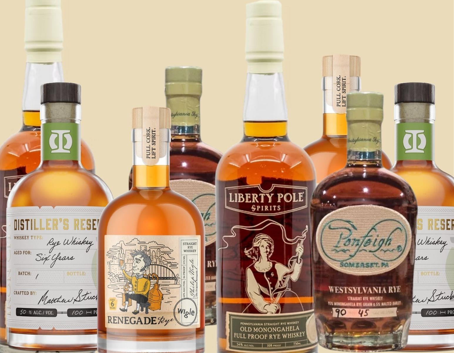 a group of bottles of liquor