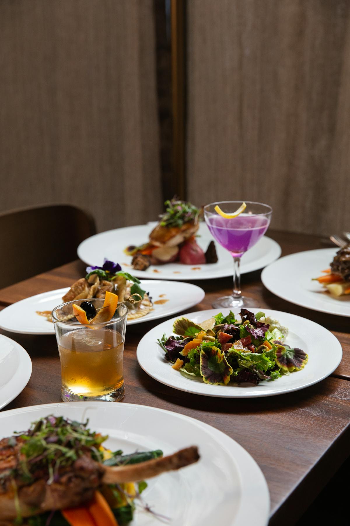a table topped with plates of food on a plate