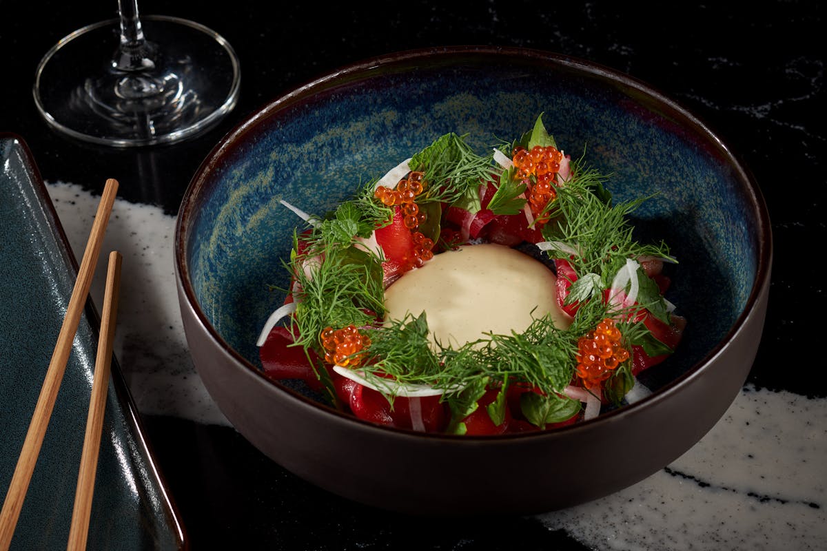 a bowl of food on a plate