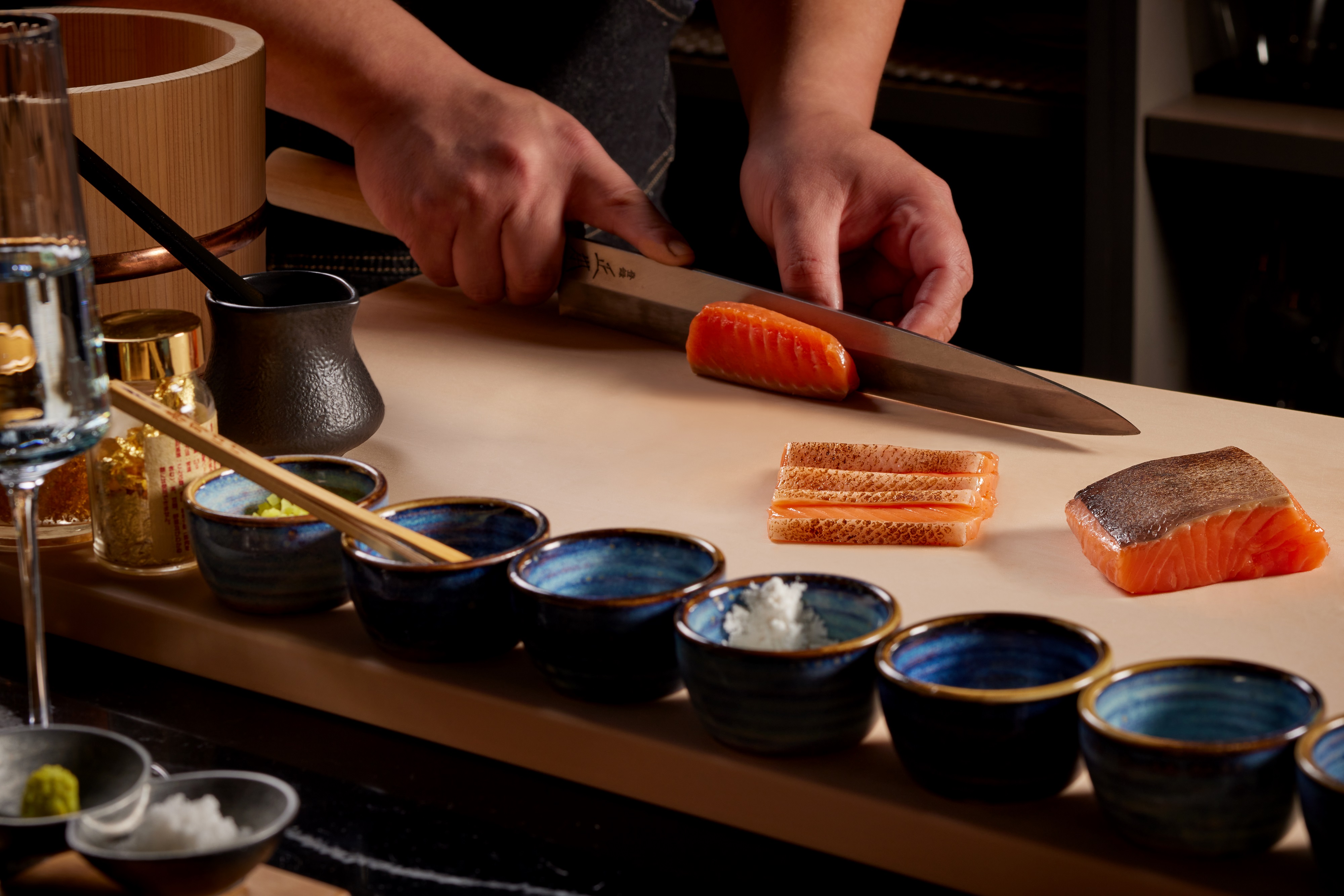 a person preparing food in a kitchen