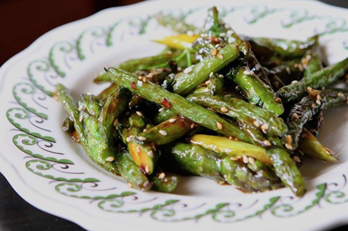 a plate of food with broccoli