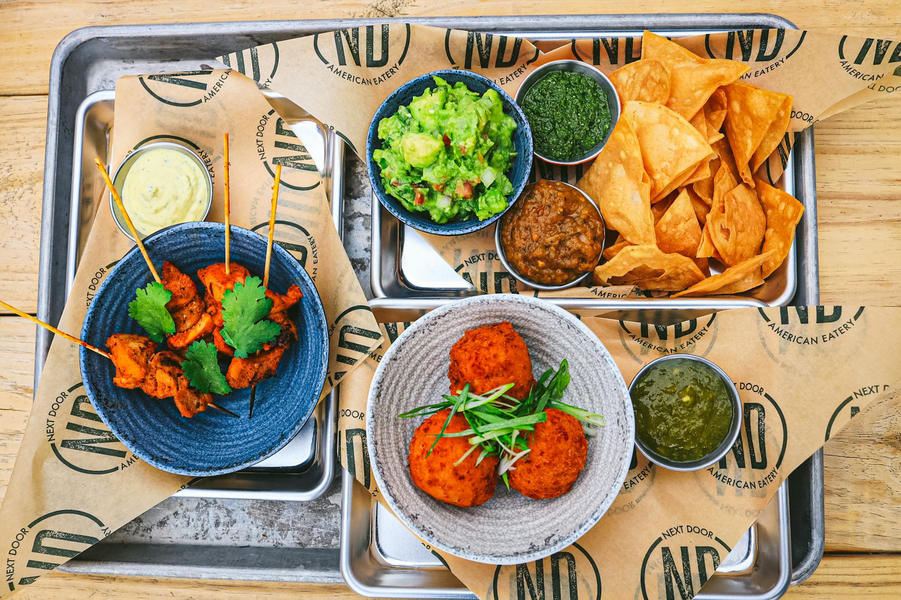 a tray of food on a table
