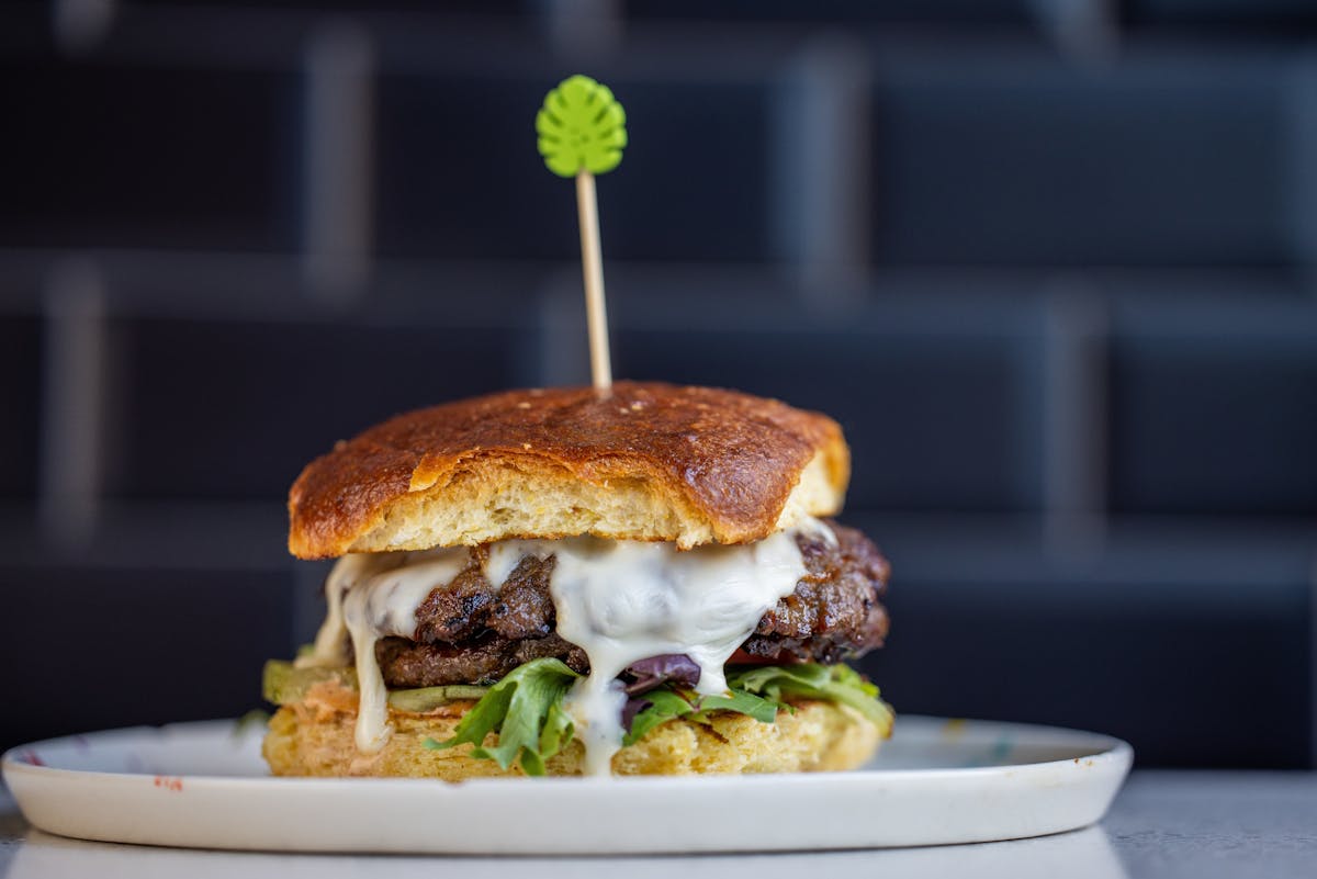 a close up of a sandwich on a plate