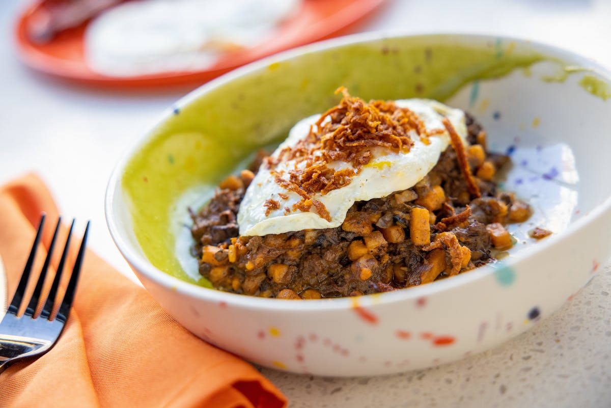 a bowl of food on a plate
