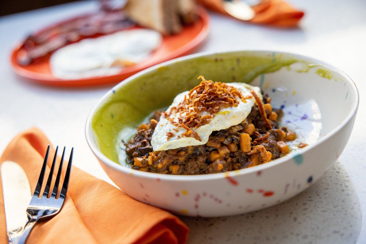 a bowl of food on a plate