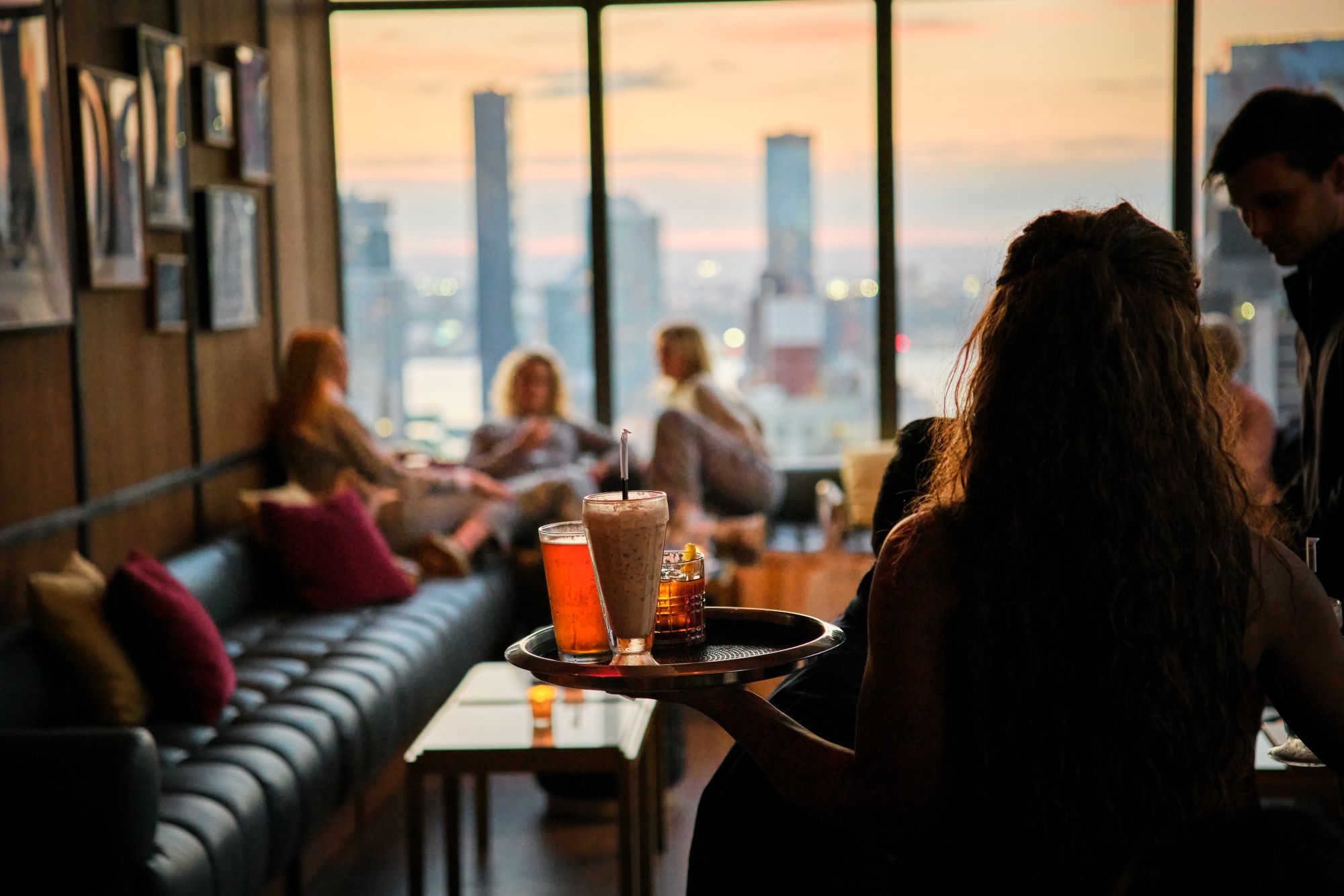 server with cocktails