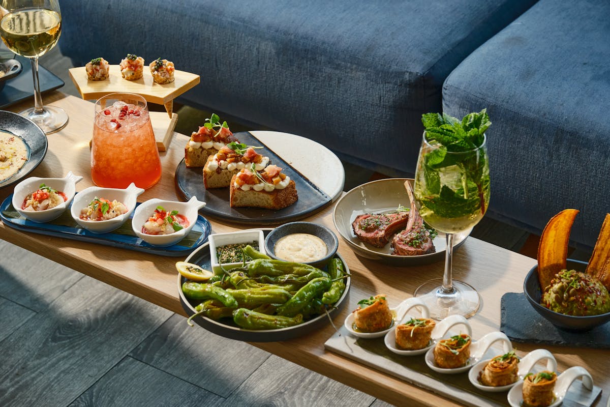 a table topped with different types of food on a plate