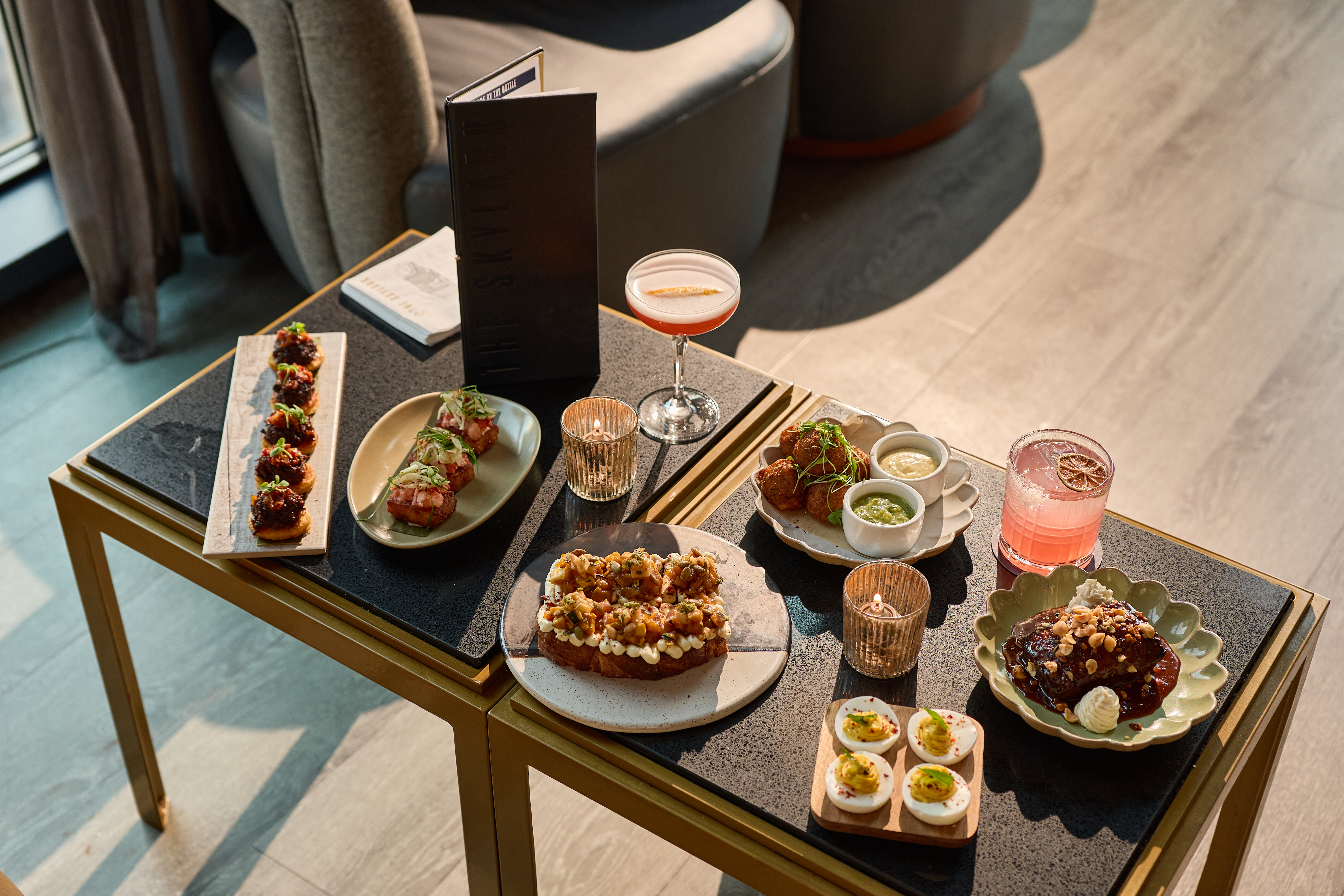 a table with food on it
