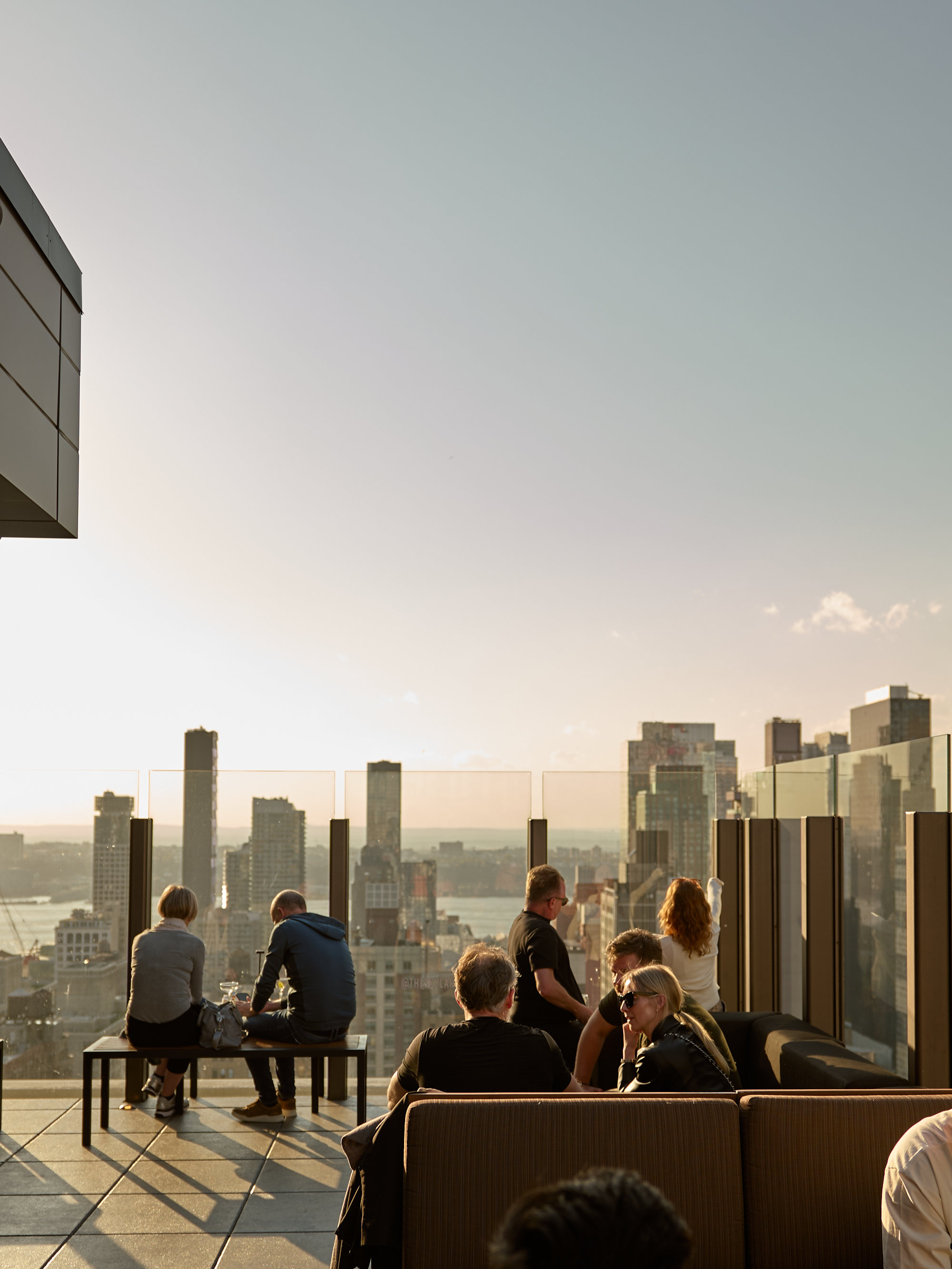 sunset over the nyc city