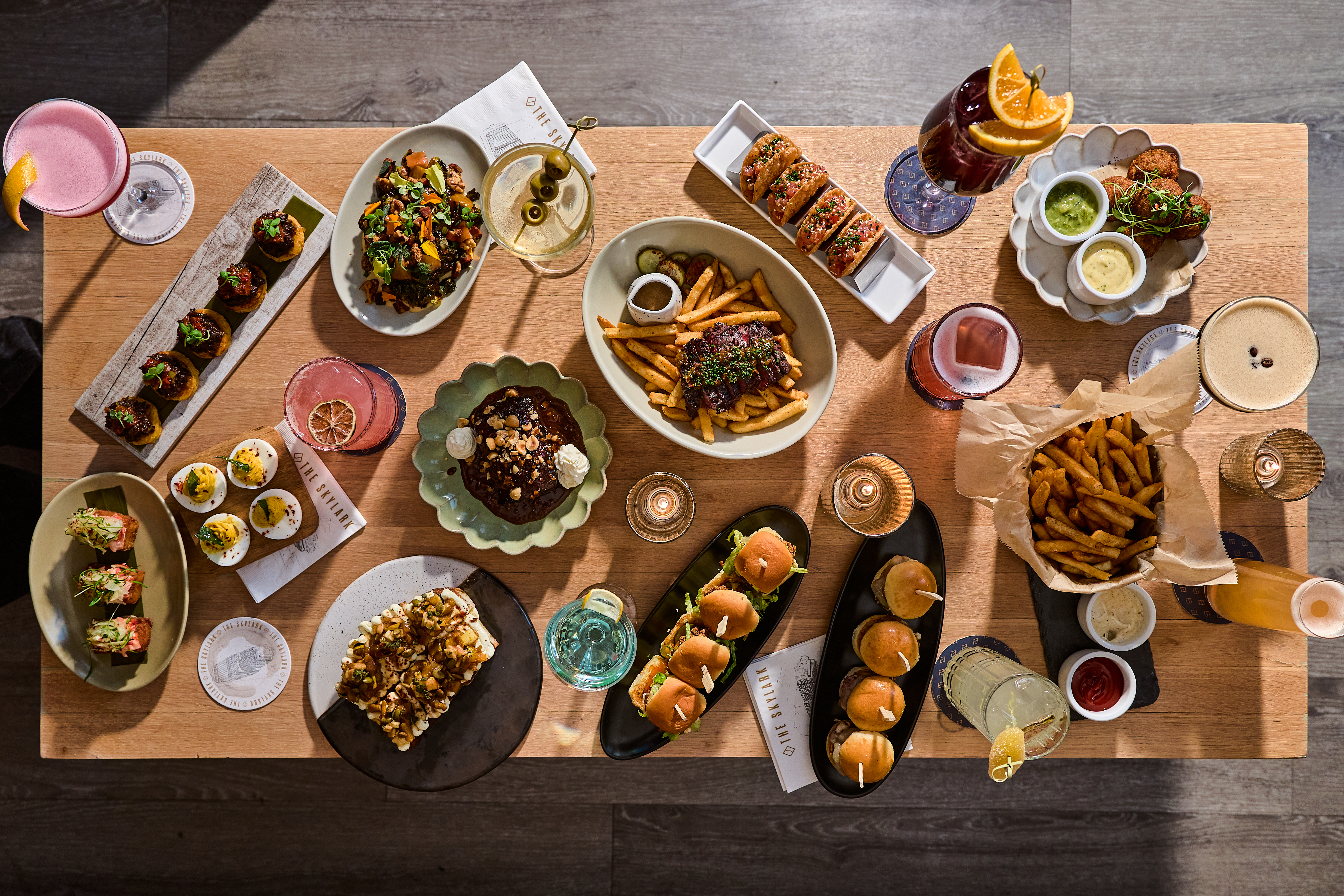 a table with food on it